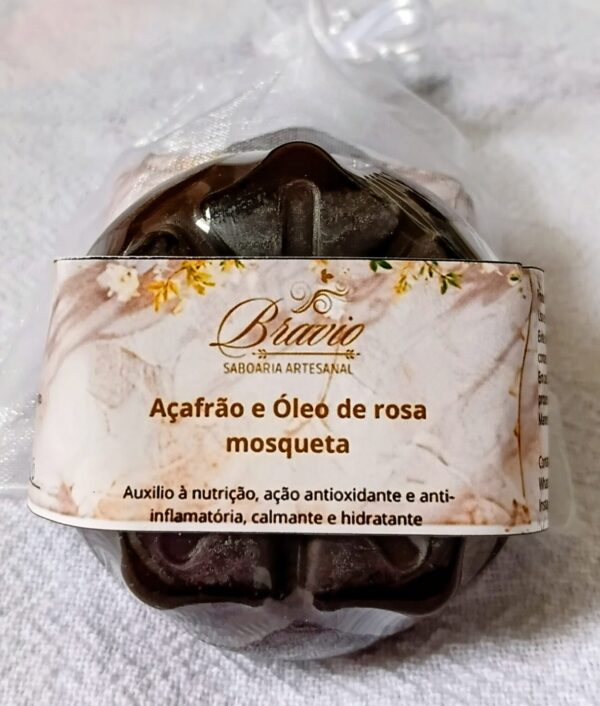 Sabonete artesanal - Açafrão e Óleo de Rosa Mosqueta